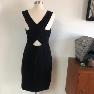 Banana Republic black cross back sheath dress 12